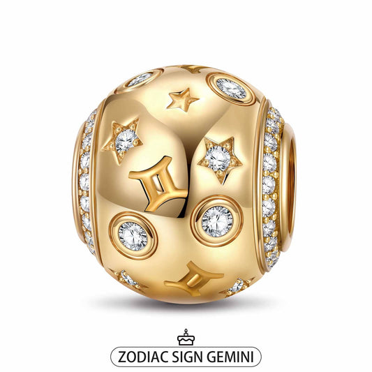 gona- Gemini Tarnish-resistant Silver Constellation Charms In 14K Gold Plated