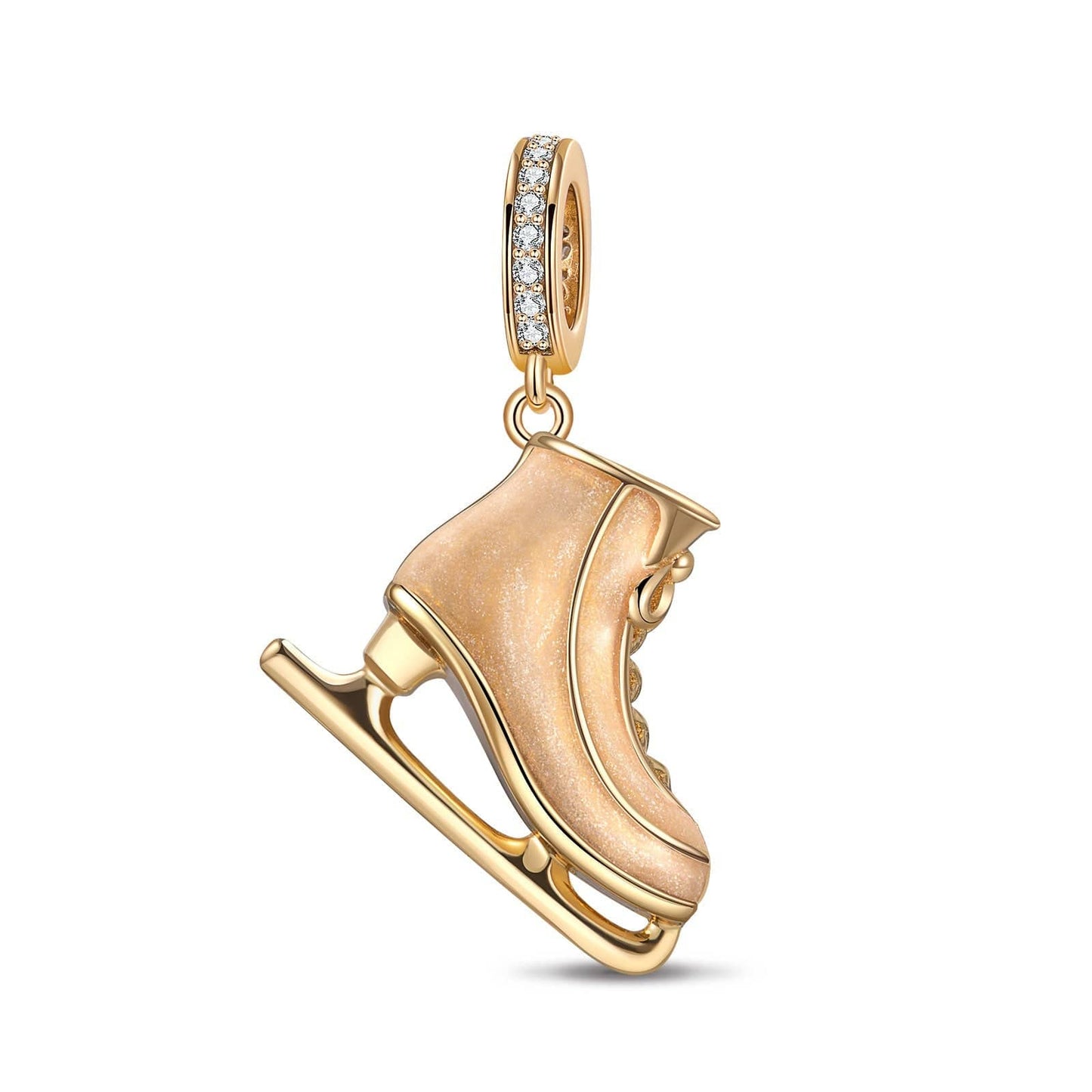 Ice Fairies Tarnish-resistant Silver Dangle Charms In 14K Gold Plated