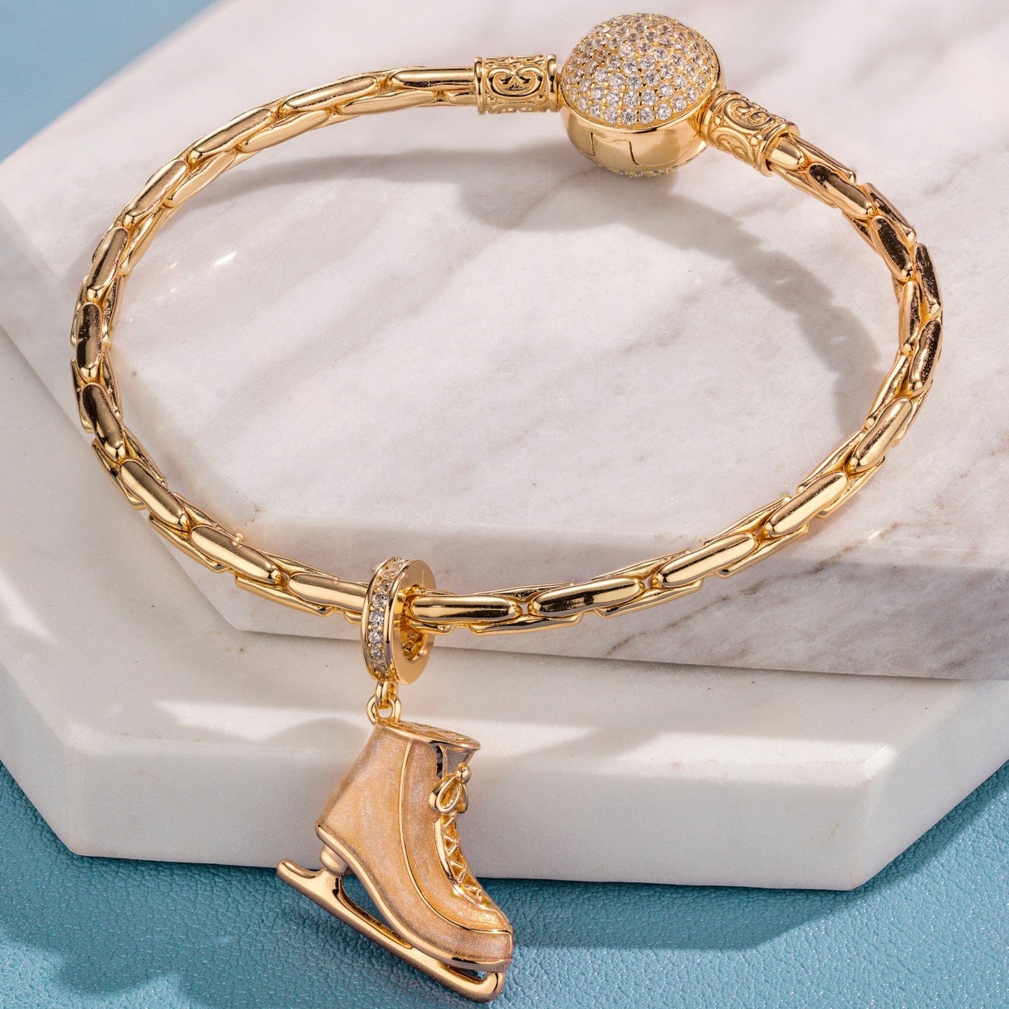 Ice Fairies Tarnish-resistant Silver Dangle Charms In 14K Gold Plated