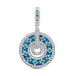 Blooms Galore Tarnish-resistant Silver Dangle Charms With Enamel In White Gold Plated