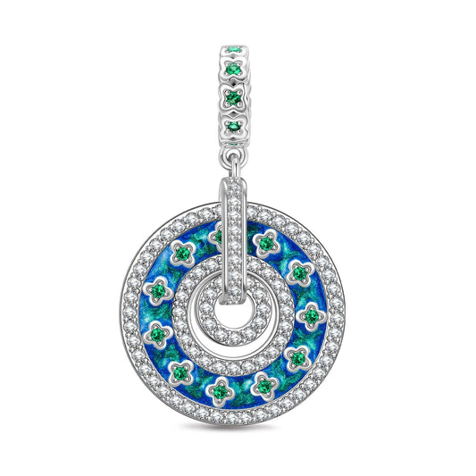 gona- Blooms Galore Tarnish-resistant Silver Dangle Charms With Enamel In White Gold Plated