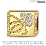 Ethereal Jellyfish Tarnish-resistant Silver Rectangular Charms In 14K Gold Plated