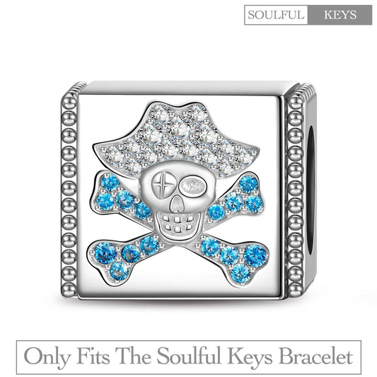 gona- Pirate Captain Tarnish-resistant Silver Rectangular Charms In White Gold Plated