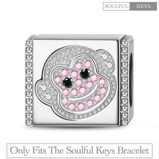 gona- Agile Monkey Tarnish-resistant Silver Rectangular Charms In White Gold Plated