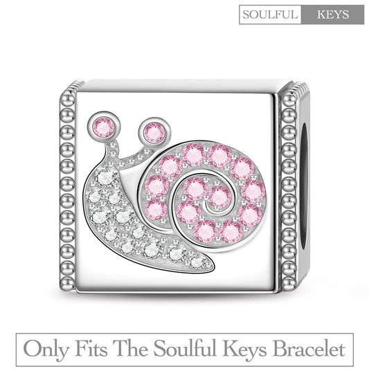 gona- Quiet Snail Tarnish-resistant Silver Rectangular Charms In White Gold Plated