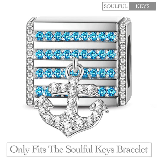 gona- Oceanic Treasures Tarnish-resistant Silver Rectangular Charms In White Gold Plated