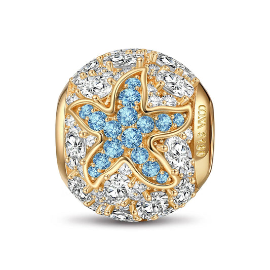 gona- Shimmering Starfish Tarnish-resistant Silver Charms In 14K Gold Plated