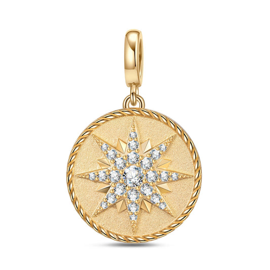 gona- Shining North Star Tarnish-resistant Silver Dangle Charms In 14K Gold Plated