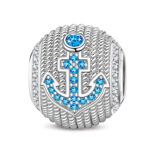 gona- Heart Anchor Tarnish-resistant Silver Charms In White Gold Plated