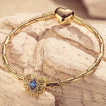 Heart of Grace December Birthstone Tarnish-resistant Silver Charms With Enamel In 14K Gold Plated