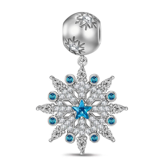 gon- Dreamlike Snowflake Tarnish-resistant Silver Dangle Charms In White Gold Plated