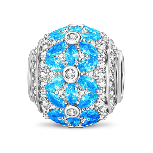 gona- Frosted Azure Tarnish-resistant Silver Charms In White Gold Plated