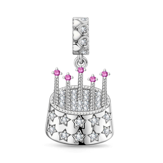 gona- Cake Celebration Tarnish-resistant Silver Dangle Charms In White Gold Plated