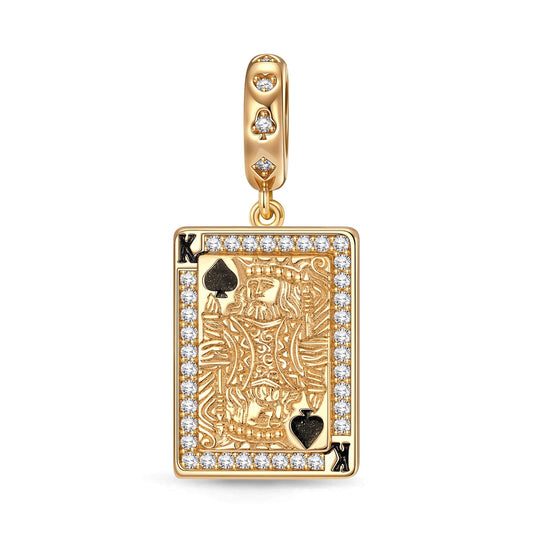 gon- Dignified King Tarnish-resistant Silver Dangle Charms In 14K Gold Plated