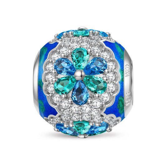 gona- Petal Shade Tarnish-resistant Silver Charms With Enamel In White Gold Plated