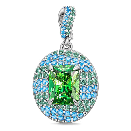 gona- Emerald Dawn Tarnish-resistant Silver Dangle Charms In White Gold Plated