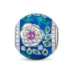 Bloom Bonanza Tarnish-resistant Silver Charms With Enamel In White Gold Plated