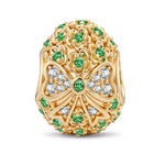 Blossom of Renewal Tarnish-resistant Silver Easter Egg Charms In 14K Gold Plated