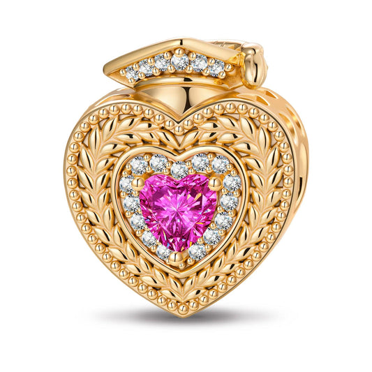 gon- Customizable Engraving Congrats Graduate Tarnish-resistant Silver Charms In 14K Gold Plated