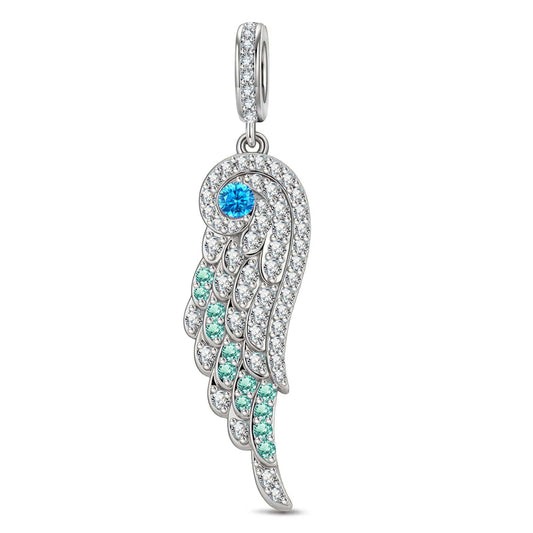 gon- Angelic Feathers Tarnish-resistant Silver Dangle Charms In White Gold Plated