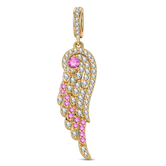 gona- Angelic Feathers Tarnish-resistant Silver Dangle Charms In 14K Gold Plated