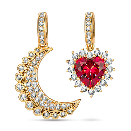 gona- Moon's Cradle Tarnish-resistant Silver Dangle Charms In 14K Gold Plated