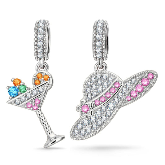 gon- Chilled and Breezy Tarnish-resistant Silver Dangle Charms In White Gold Plated