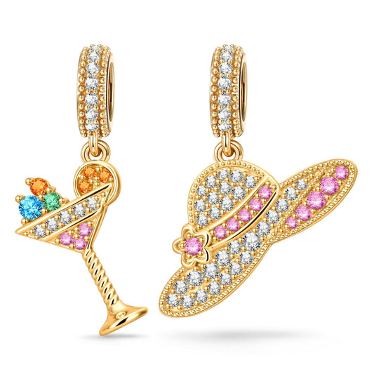 gon- Chilled and Breezy Tarnish-resistant Silver Dangle Charms In 14K Gold Plated