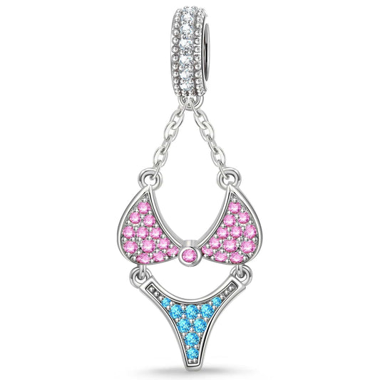 gon- Vacation and Bikini Tarnish-resistant Silver Dangle Charms In White Gold Plated