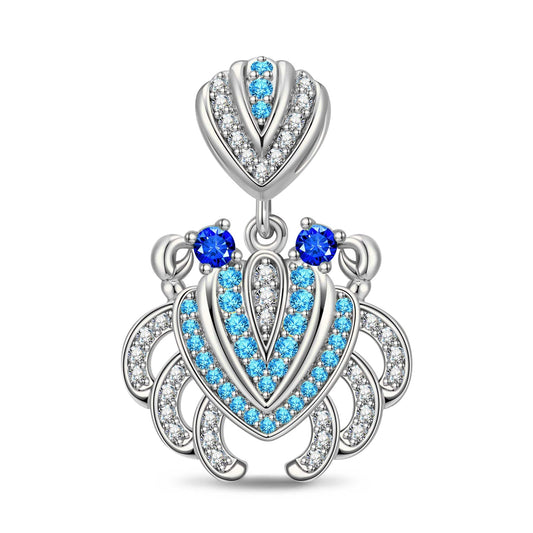 gon- The Joy of Crabs Tarnish-resistant Silver Dangle Charms In White Gold Plated