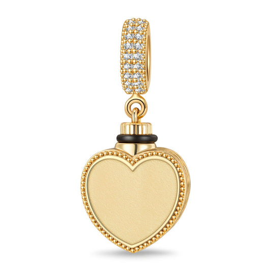 gon- Heart Memorial Urn Ashes Photo Pendant Tarnish-resistant Silver Dangle Charms In 14K Gold Plated