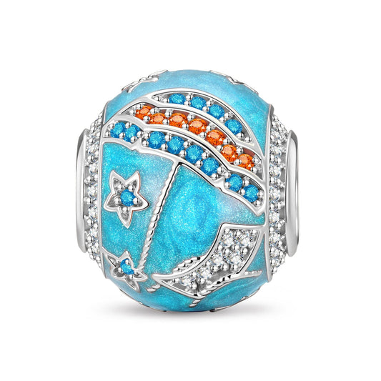 gon- Coastal Relaxation Tarnish-resistant Silver Charms With Enamel In White Gold Plated