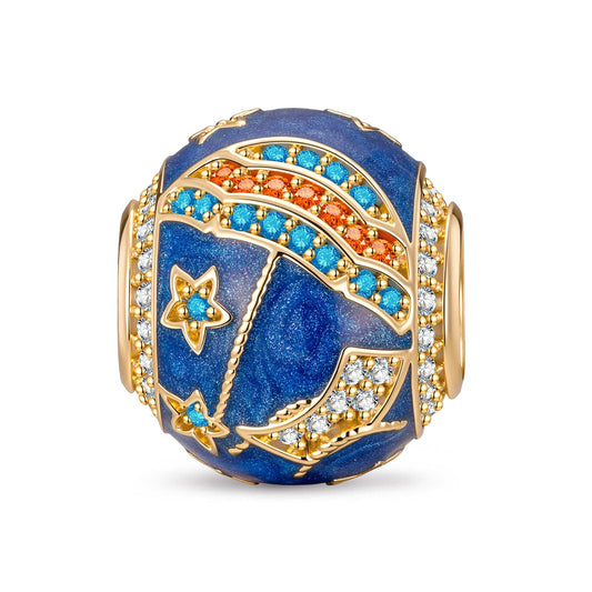 gon- Coastal Relaxation Tarnish-resistant Silver Charms With Enamel In 14K Gold Plated