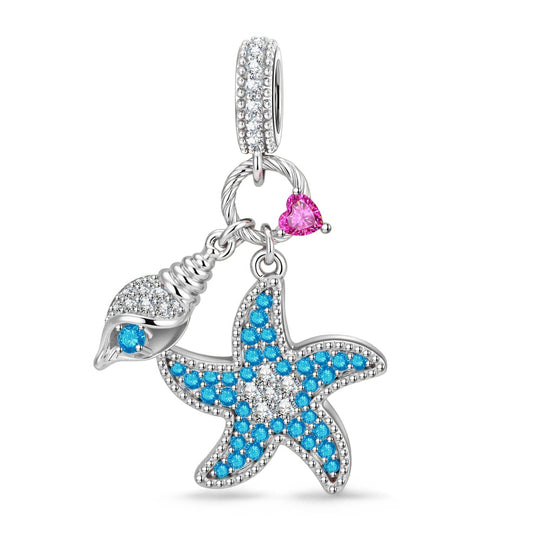 gon- Dreamy Starfish Tarnish-resistant Silver Dangle Charms In White Gold Plated