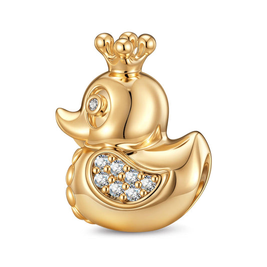 gon- Gleaming Duck Tarnish-resistant Silver Charms In 14K Gold Plated