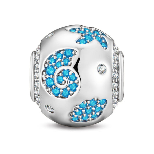 gon- Sparkling Starfish Tarnish-resistant Silver Charms In White Gold Plated