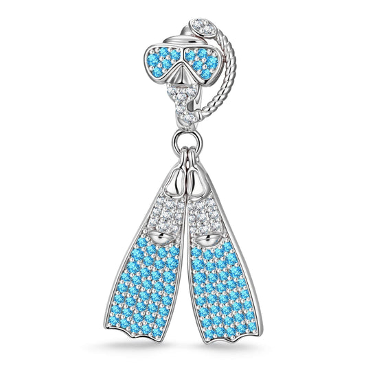 gon- Diving Outfit Tarnish-resistant Silver Dangle Charms In White Gold Plated