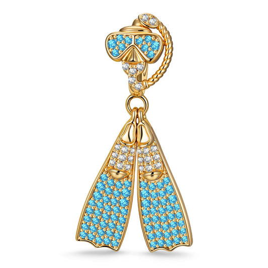 gon- Diving Outfit Tarnish-resistant Silver Dangle Charms In 14K Gold Plated