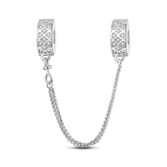 gon- Sterling Silver Connection of Love Safety Chain In Silver Plated