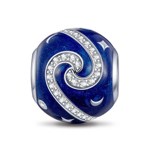 gona- Sterling Silver Embrace Charms With Enamel In White Gold Plated