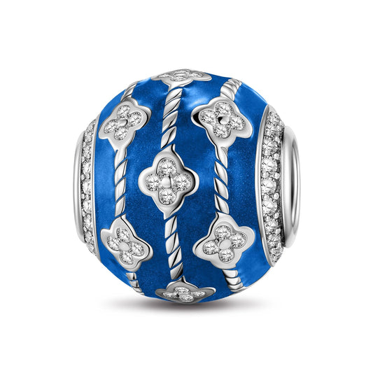 gona- Sterling Silver Lucky Guardian Charms With Enamel In White Gold Plated