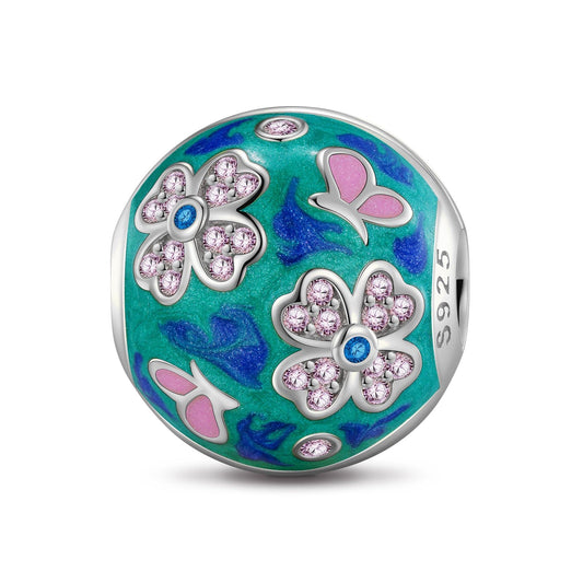 gona- Sterling Silver Fantasy Fairy Clips Charms With Enamel In White Gold Plated
