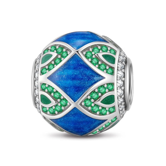gona- Sterling Silver Fantasy Forest Charms With Enamel In White Gold Plated