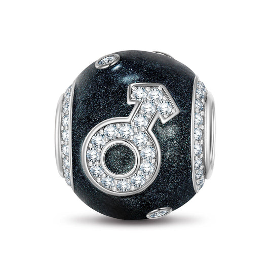 gona- Sterling Silver You And Me Boy Charms With Enamel In White Gold Plated