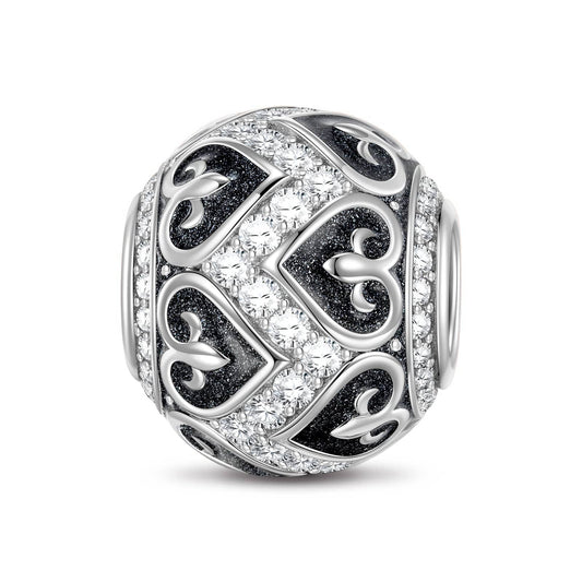 gona- Sterling Silver Iris Beloved Charms With Enamel In White Gold Plated