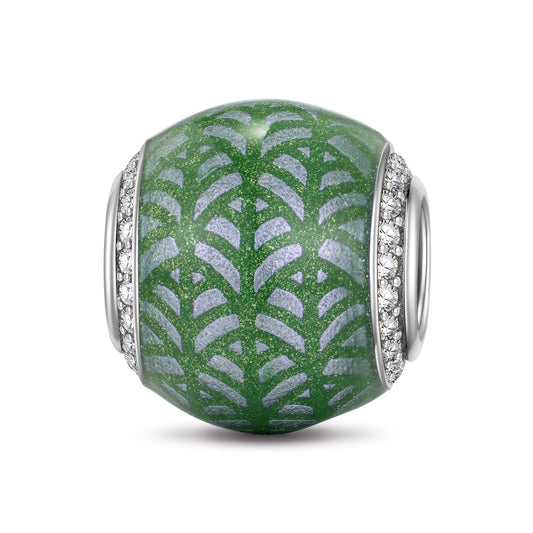 gona- Sterling Silver Misty Forest Charms With Enamel In White Gold Plated