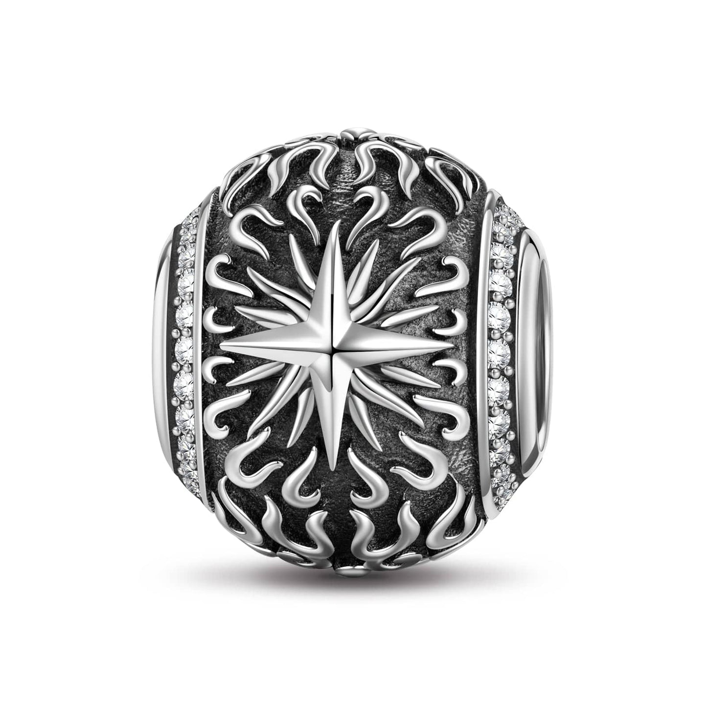 Sterling Silver XL Size Destruction Charms With Enamel In Blackened 925 Sterling Silver Plated For Men