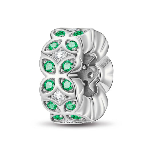 gona- Sterling Silver Quatrefoil Spacer Charms In White Gold Plated