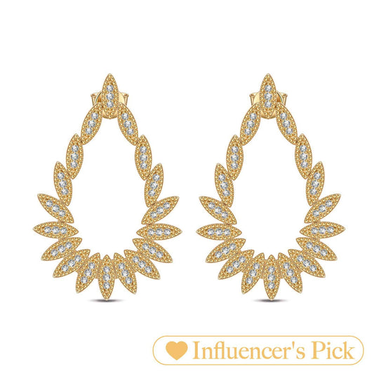 gona- Blossoming Phoenix Tarnish-resistant Silver Classic Earrings with Sterling Silver Ear Post In 14K Gold Plated