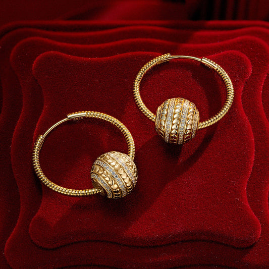 gon- Faintly Rolling Heart Tarnish-resistant Silver Charms Earrings Set with Sterling Silver Ear Post In 14K Gold Plated